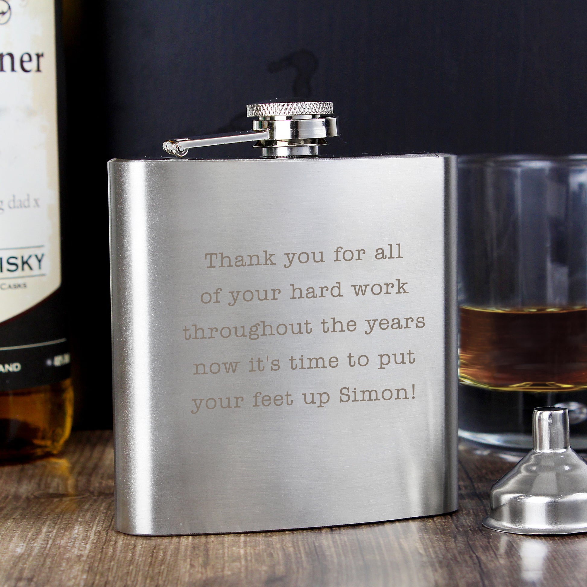 Personalised Any Message Stainless Steel Hip Flask - Hip Flask - Inspired Creative Gifts