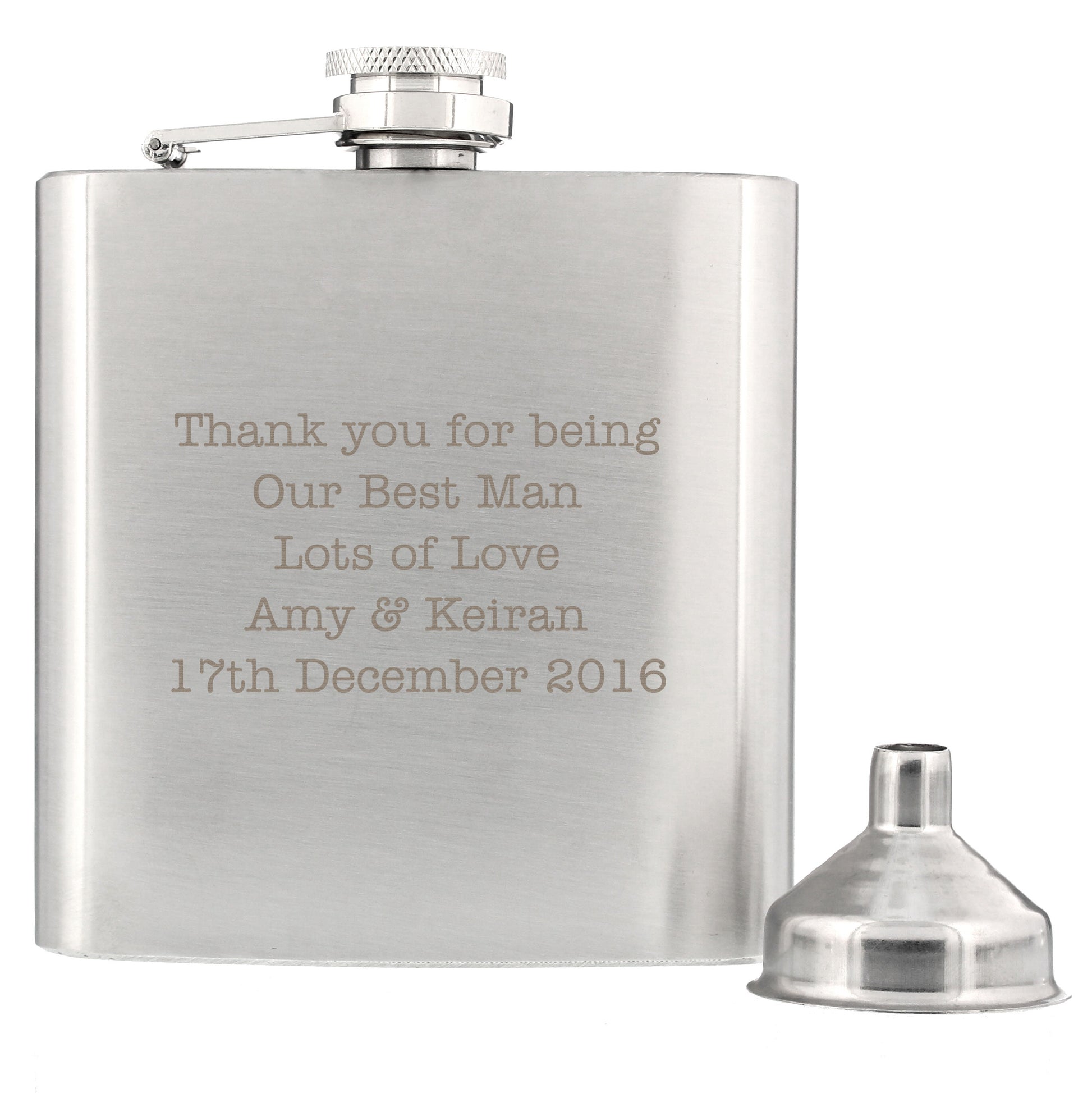 Personalised Any Message Stainless Steel Hip Flask - Hip Flask - Inspired Creative Gifts