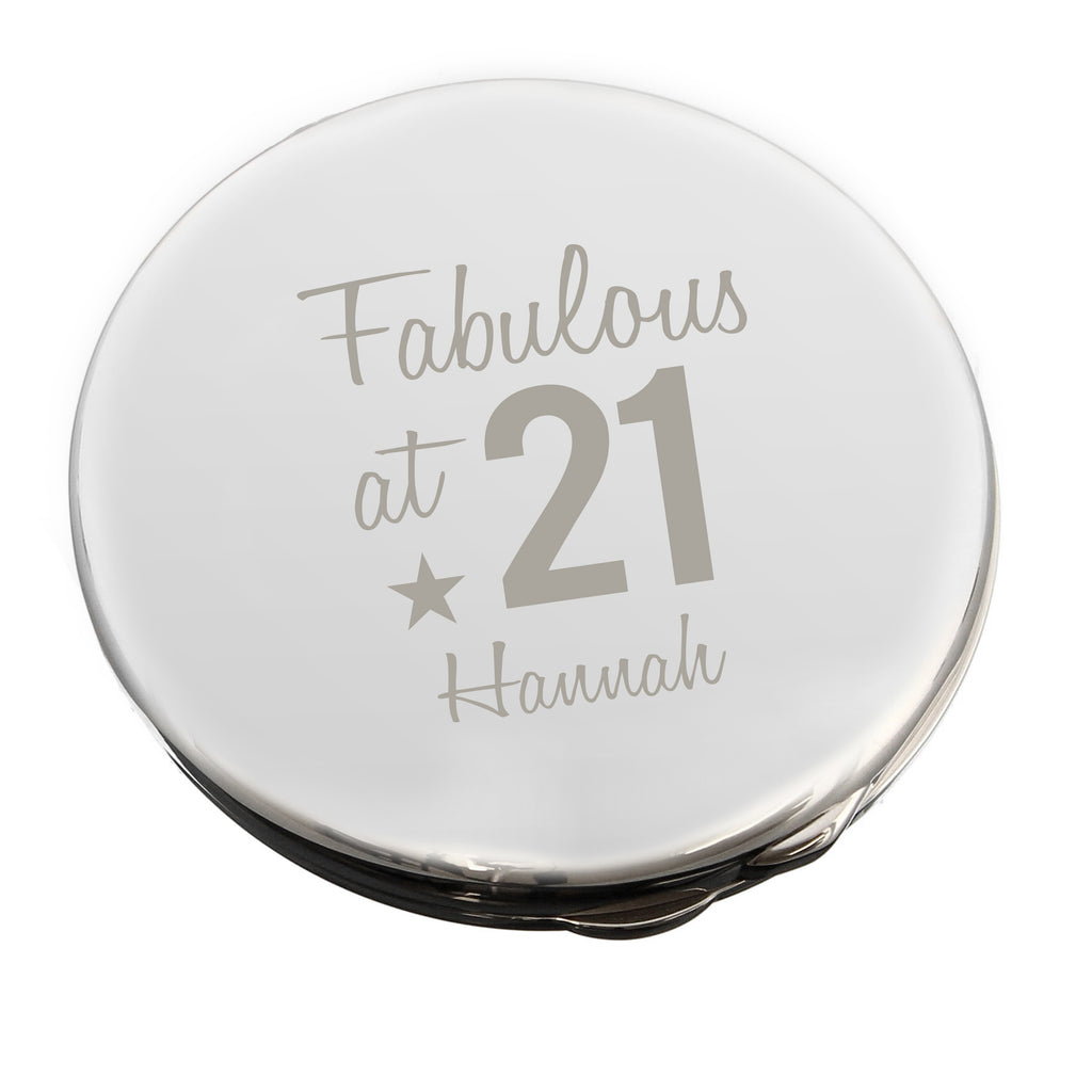 Personalised Fabulous Birthday Big Age Compact Mirror | Birthday Gift