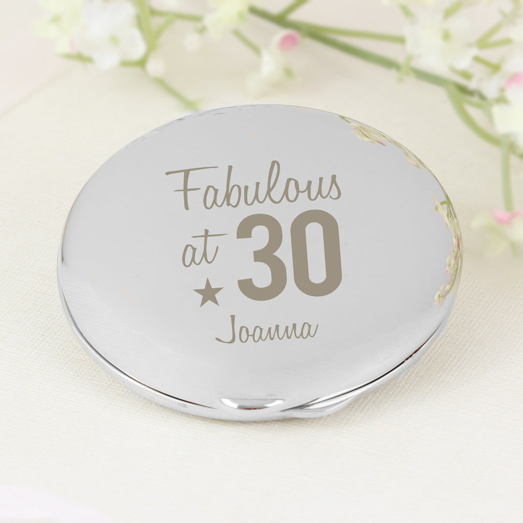 Personalised Fabulous Birthday Big Age Compact Mirror | Birthday Gift