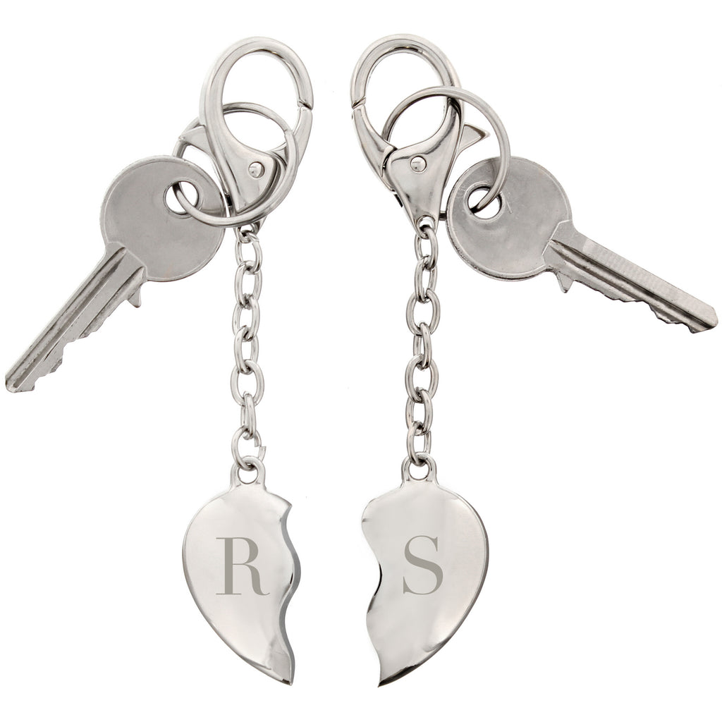 Personalised Initials Two Hearts Keyring | Keyrings