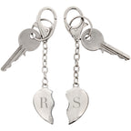 Personalised Initials Two Hearts Keyring | Keyrings