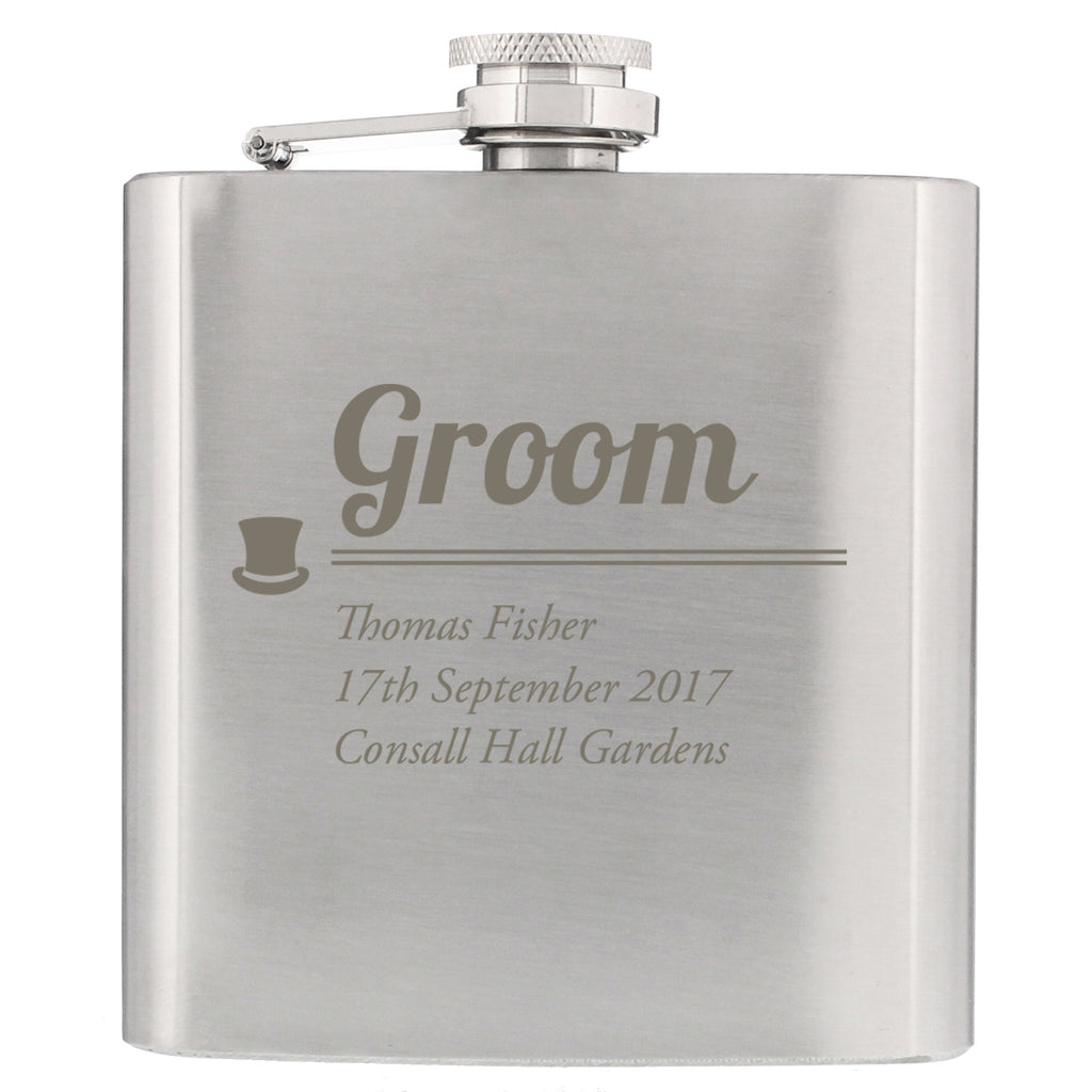 Personalised Groom Hip Flask - Inspired Creative Gifts