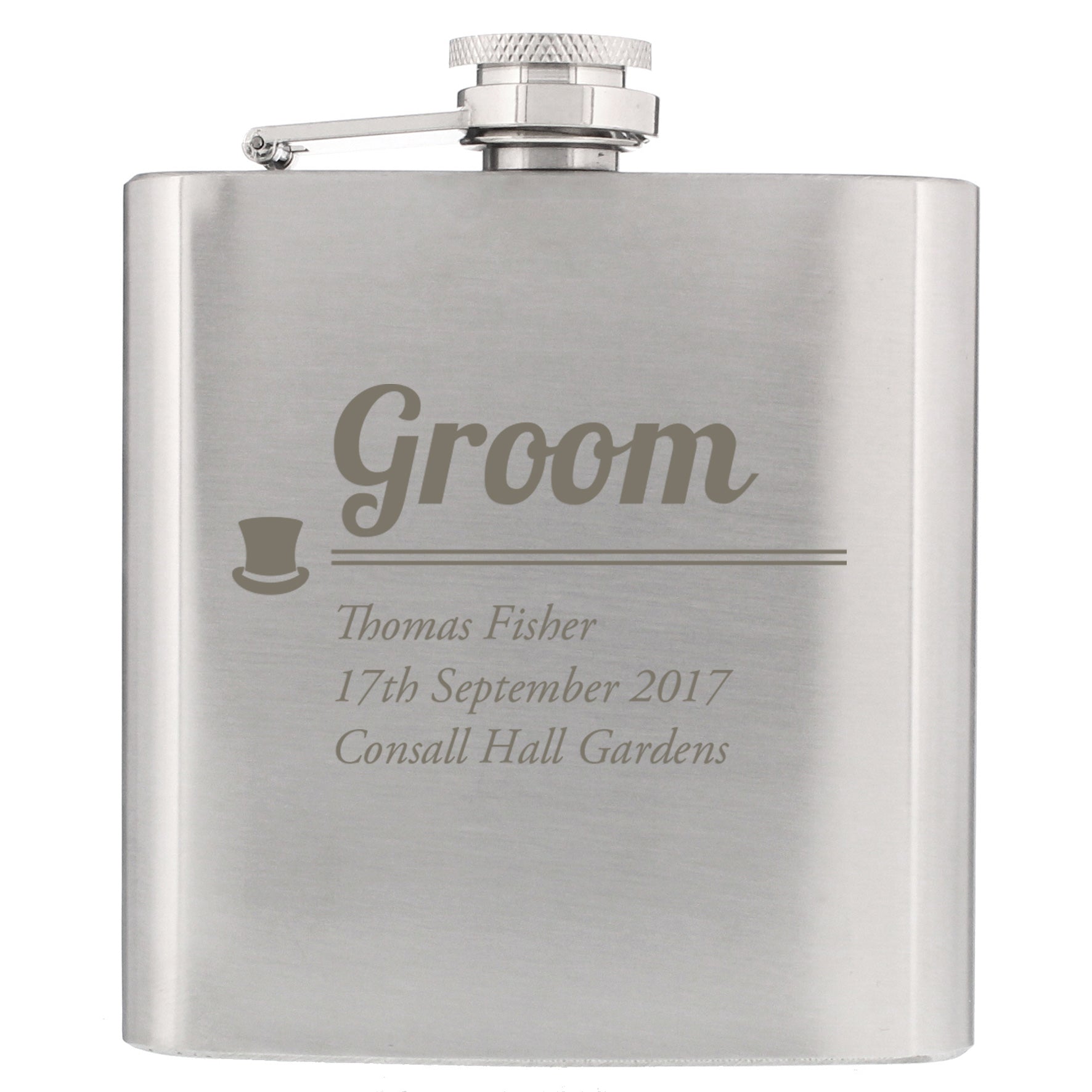 Personalised Groom Hip Flask - Inspired Creative Gifts