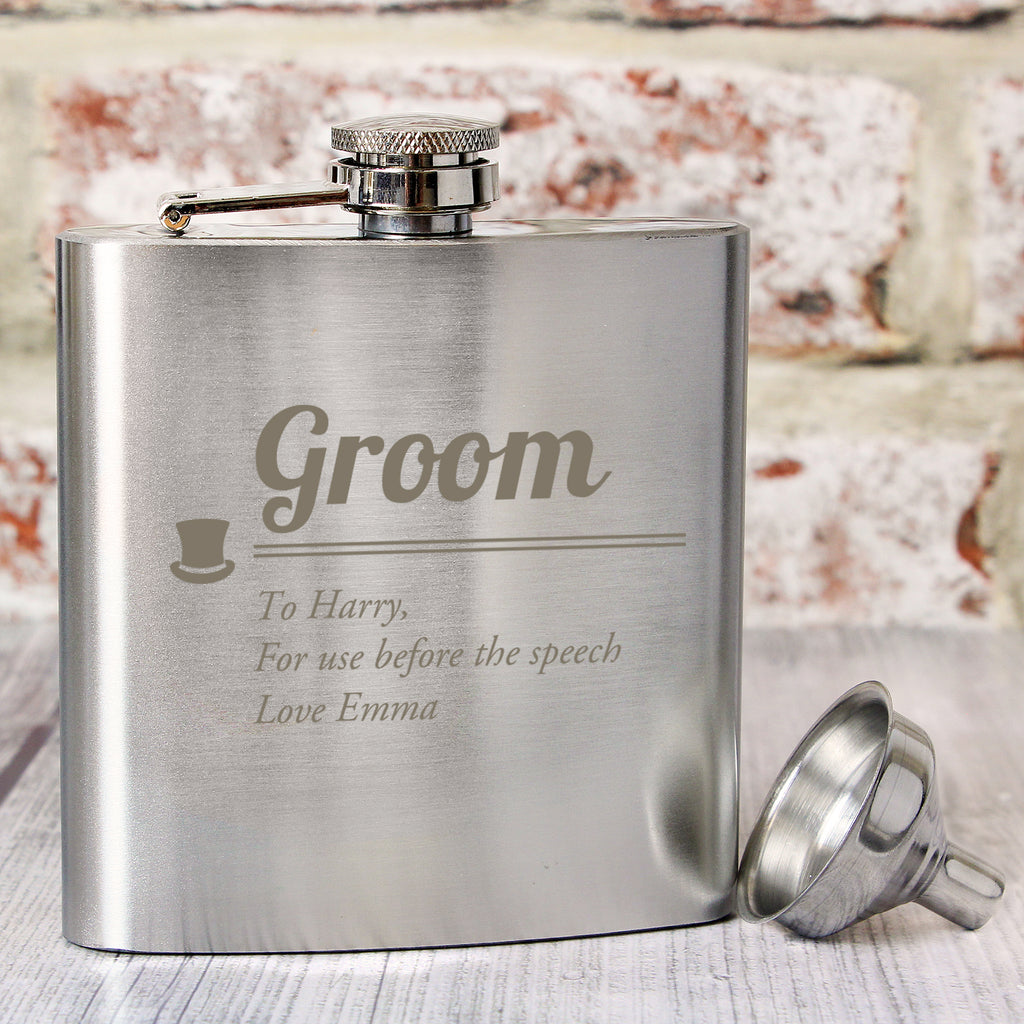 Personalised Groom Hip Flask - Inspired Creative Gifts