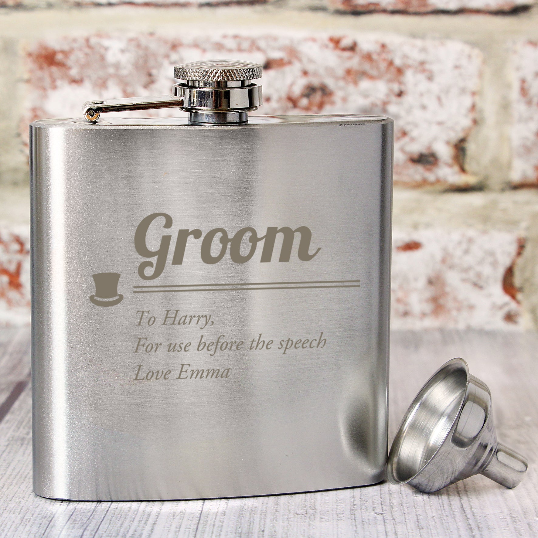 Personalised Groom Hip Flask - Inspired Creative Gifts