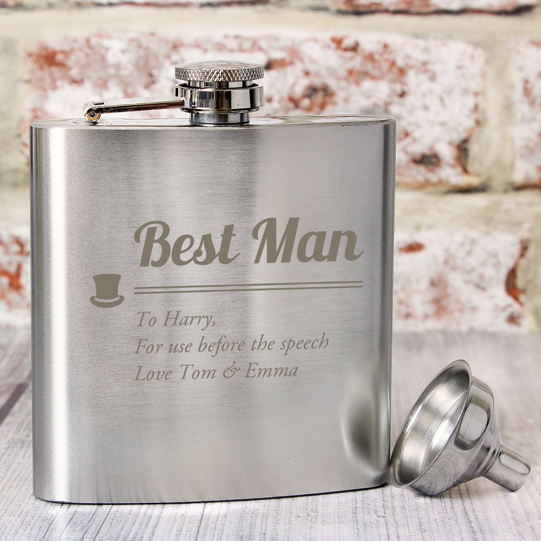Personalised Best Man Hip Flask - Hip Flask - Inspired Creative Gifts