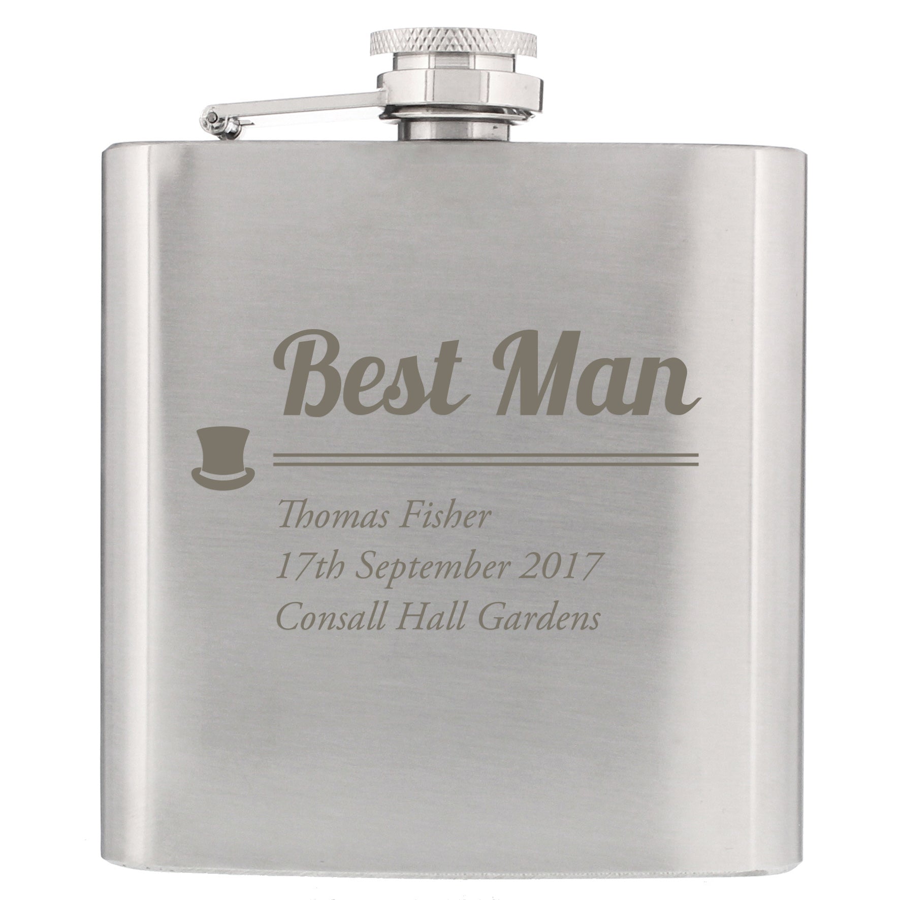 Personalised Best Man Hip Flask - Hip Flask - Inspired Creative Gifts