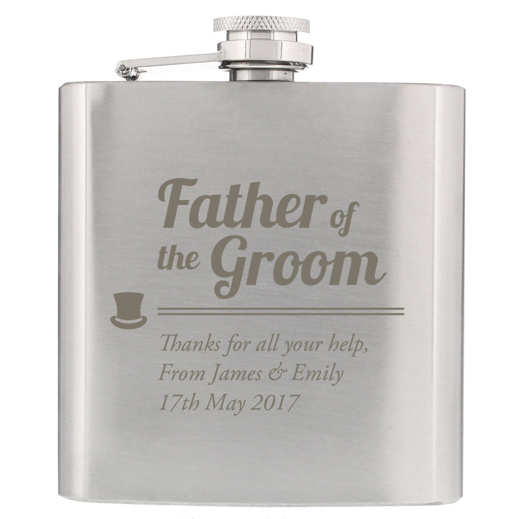 Personalised Father of the Groom Hip Flask - Hip Flask - Inspired Creative Gifts