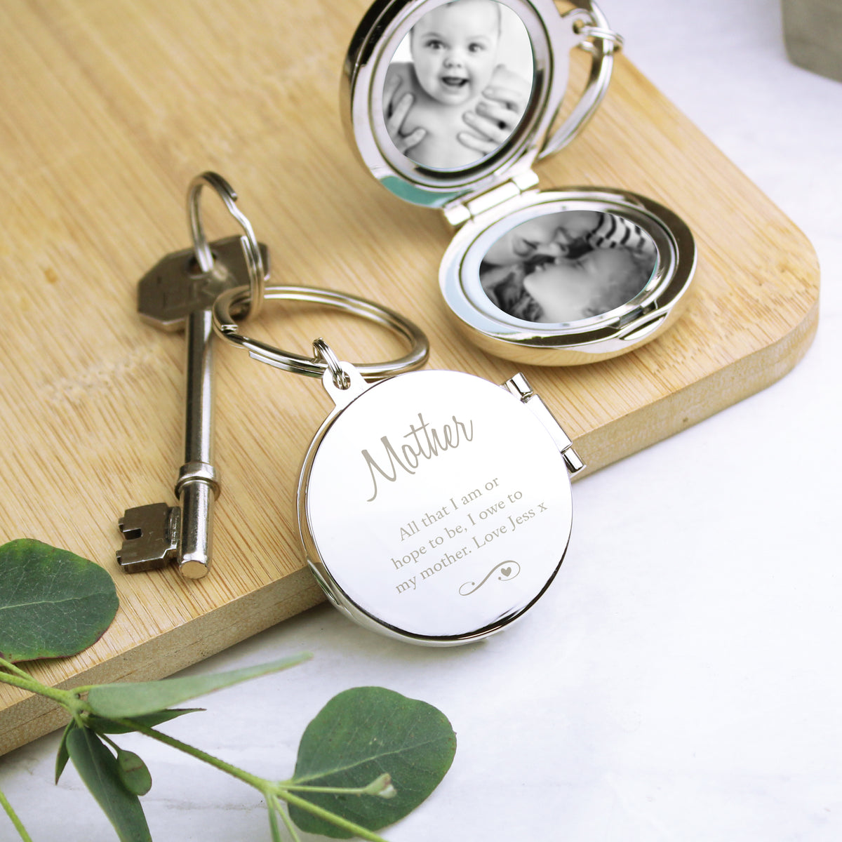 Personalised Swirls & Hearts Photo Keyring | Mother's Day Gift