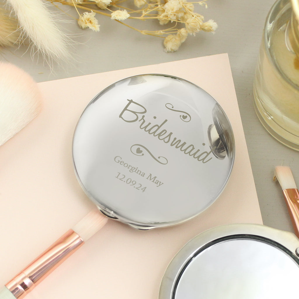 Personalised Swirls & Hearts Compact Mirror | Gift for Her