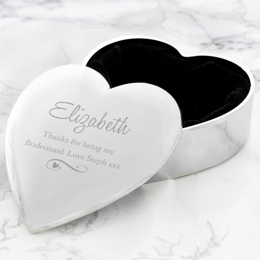 Personalised Any Message Swirls & Hearts Heart Trinket Box | Trinket, Jewellery & Keepsake Boxes | Inspired Creative Gifts