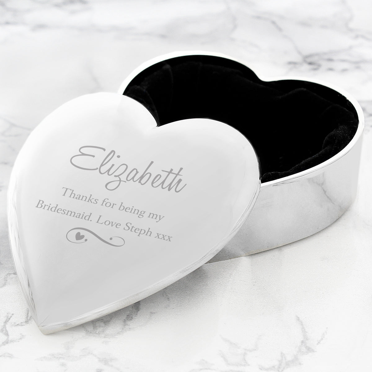 Personalised Any Message Swirls & Hearts Heart Trinket Box | Trinket, Jewellery & Keepsake Boxes | Inspired Creative Gifts