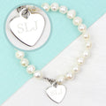 Personalised White Freshwater Pearl Initial Bracelet | Jewellery