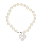 Personalised White Freshwater Pearl Initial Bracelet | Jewellery