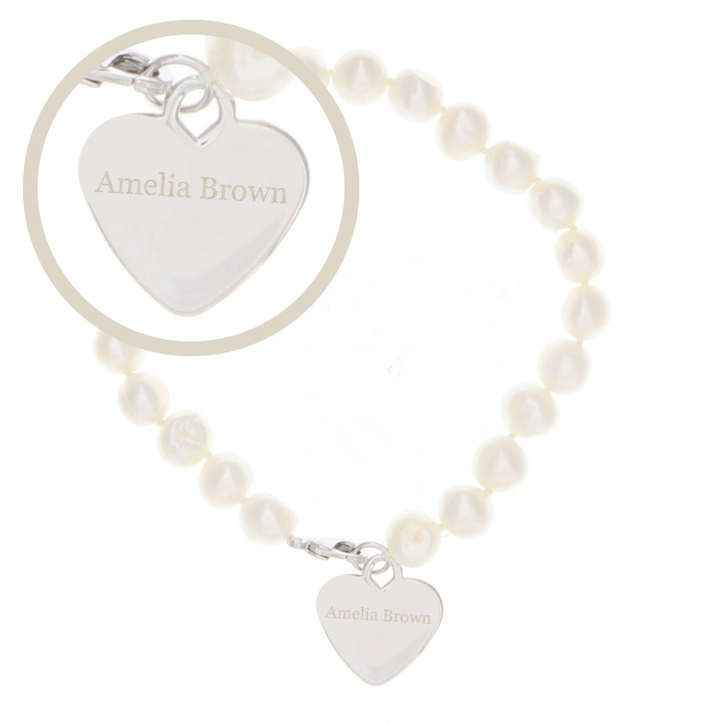 Personalised White Freshwater Pearl Name Bracelet | Jewellery | Inspired Creative Gifts