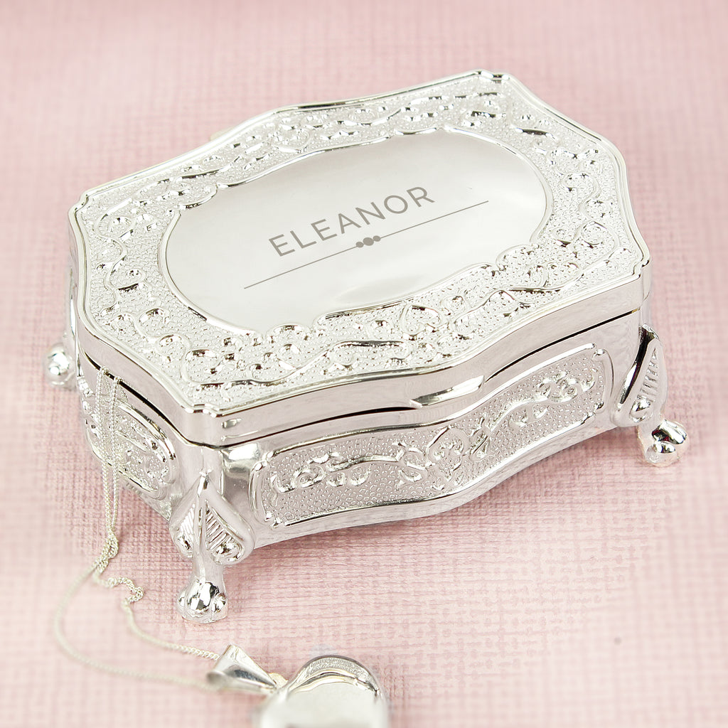 Personalised Classic Small Antique Trinket Box for Wedding