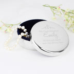 Personalised Religious Swirls & Hearts Round Trinket Box | Trinket, Jewellery & Keepsake Boxes | Wedding Gift