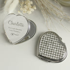 Personalised Swirls & Hearts Diamante Heart Compact Mirror for Wedding