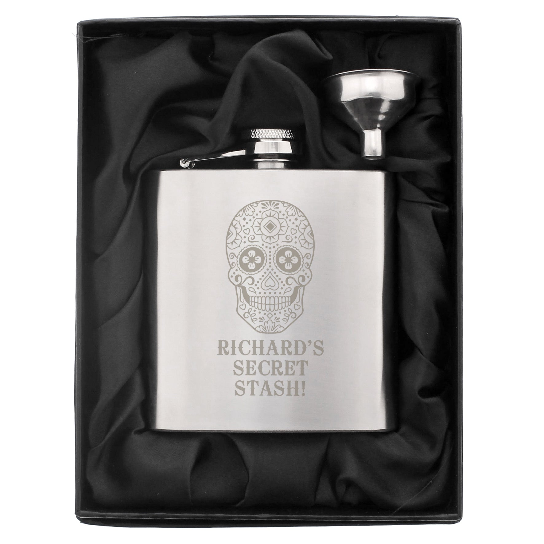 Personalised Sugar Skull Hip Flask - Hip Flask - Inspired Creative Gifts
