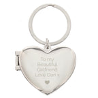 Personalised Heart Motif Photoframe Keyring