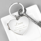 Personalised Swirl Heart Photoframe Keyring for Wedding