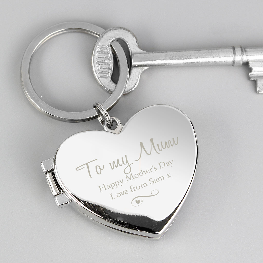Personalised Swirl Heart Photoframe Keyring for Wedding