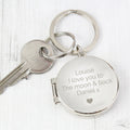 Personalised Heart Motif Round Photo Keyring for Wedding