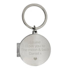 Personalised Heart Motif Round Photo Keyring for Wedding