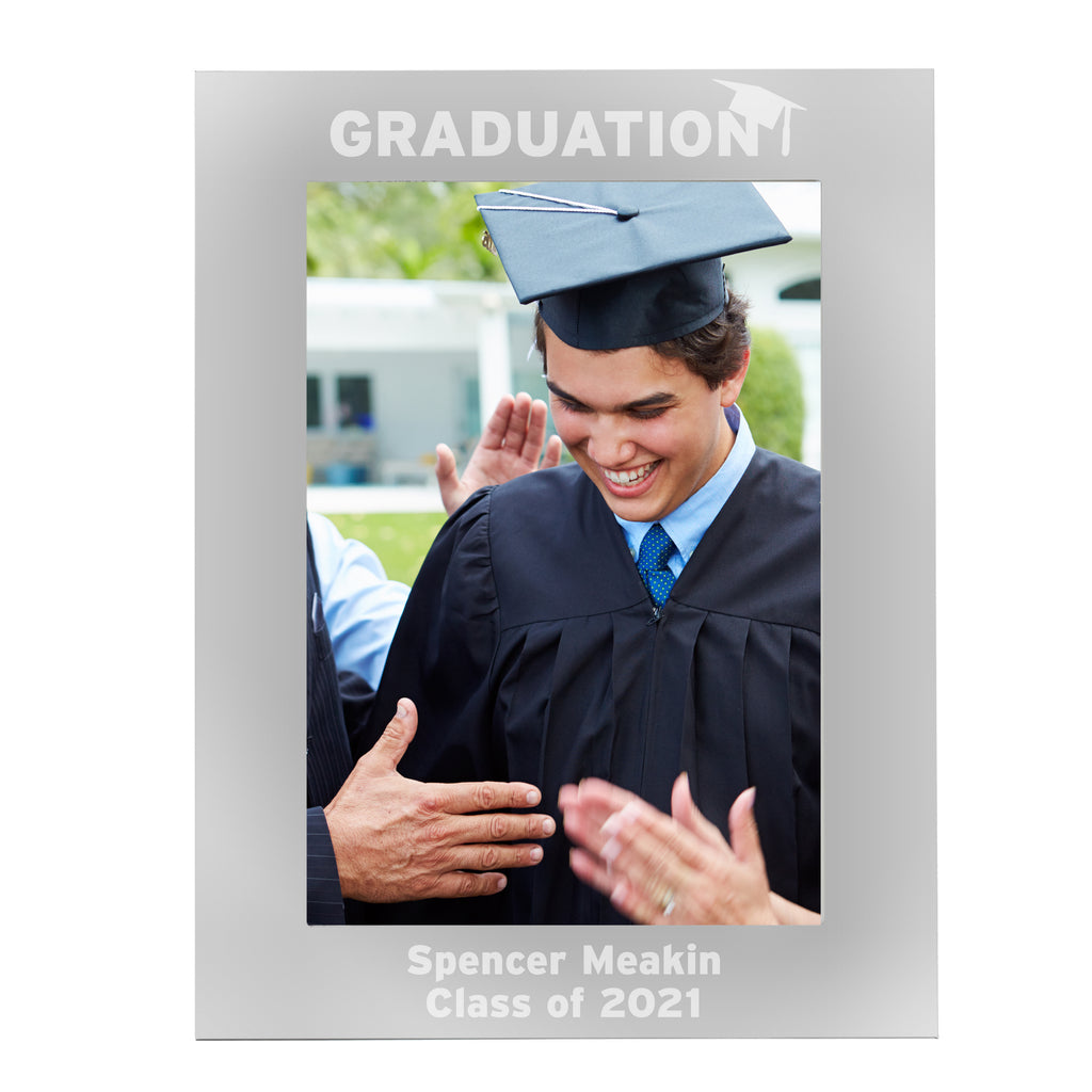 Personalised Graduation 5x7 Silver Photo Frame - Picture Frame - Inspired Creative Gifts