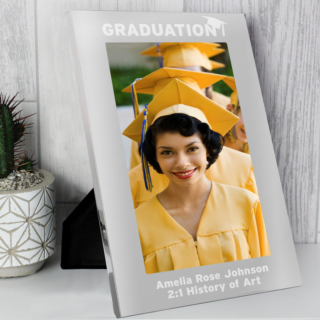Personalised Graduation 5x7 Silver Photo Frame - Picture Frame - Inspired Creative Gifts