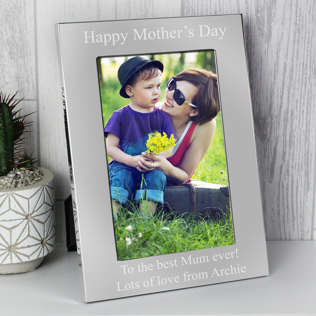 Personalised 6x4 Silver Photo Frame - Picture Frame - Inspired Creative Gifts
