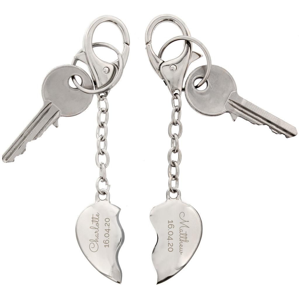 Personalised Any Message Two Hearts Keyring | Keyrings