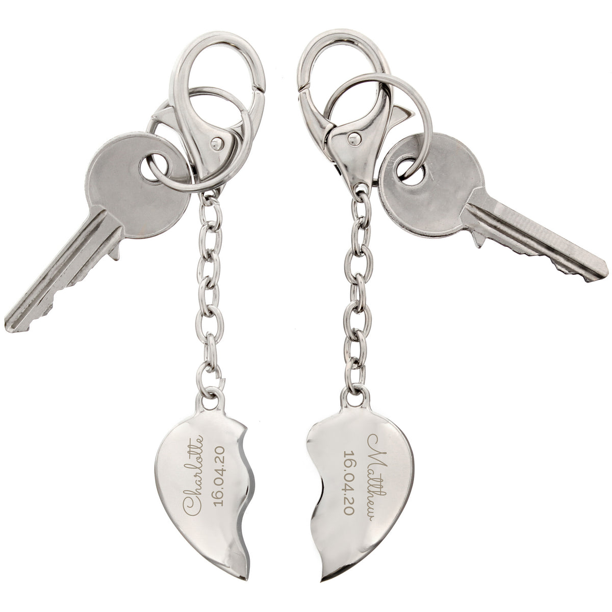 Personalised Any Message Two Hearts Keyring | Keyrings