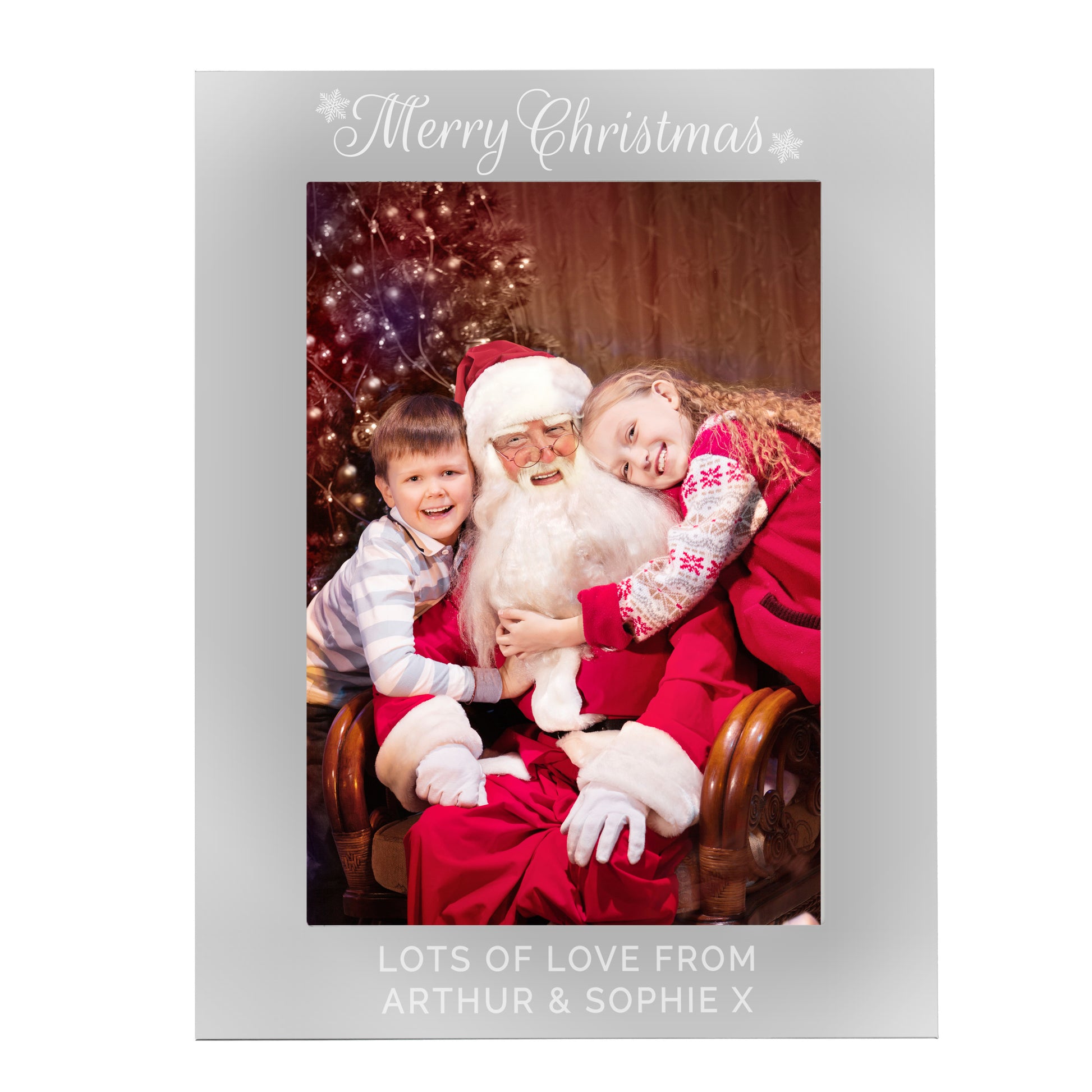 Personalised Silver 5x7 Merry Christmas Photo Frame - Inspired Creative Gifts
