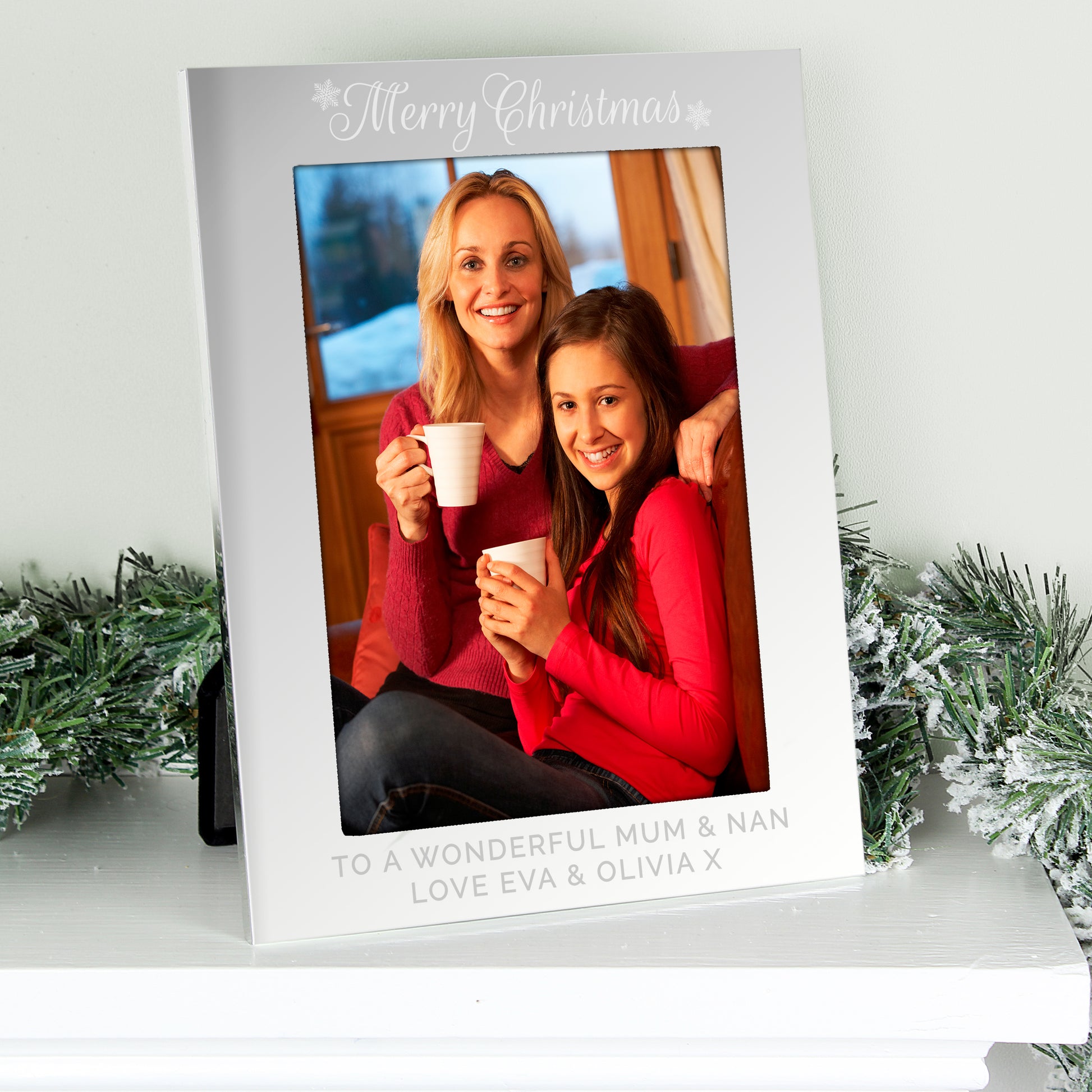 Personalised Silver 5x7 Merry Christmas Photo Frame - Inspired Creative Gifts
