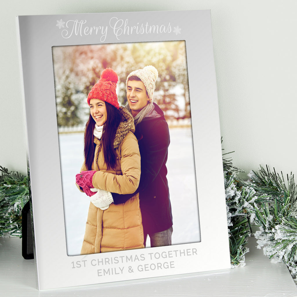 Personalised Silver 5x7 Merry Christmas Photo Frame - Picture Frame - Inspired Creative Gifts