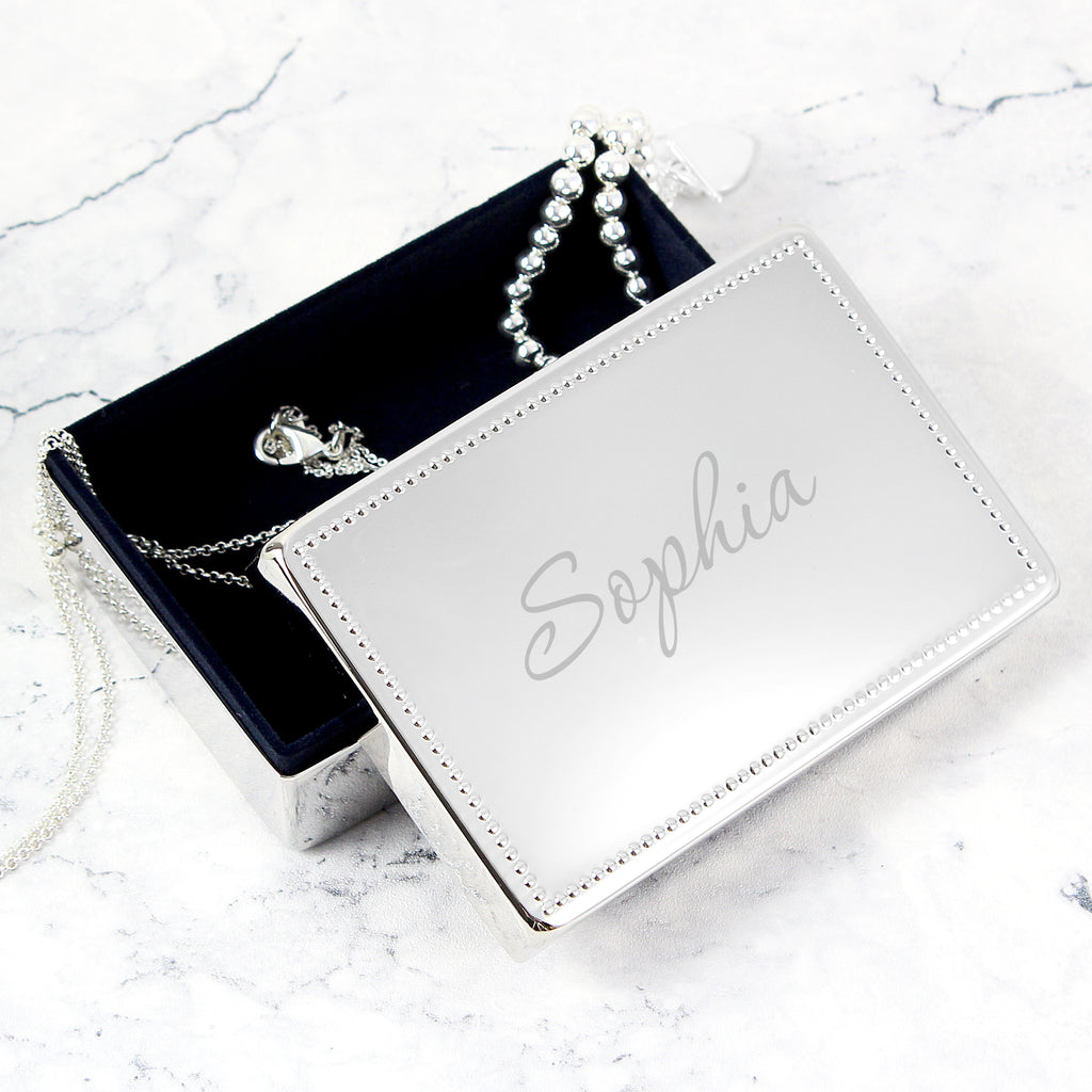 Personalised Name Rectangular Jewellery Box | Gift for Her