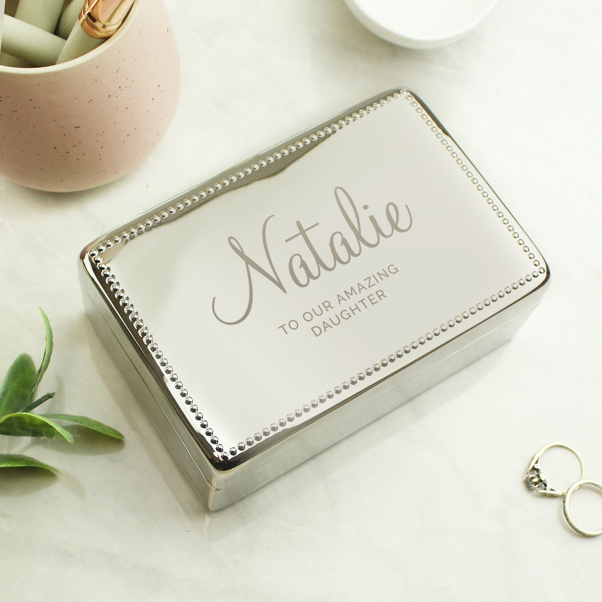 Personalised Rectangular Jewellery Box | Wedding Gift