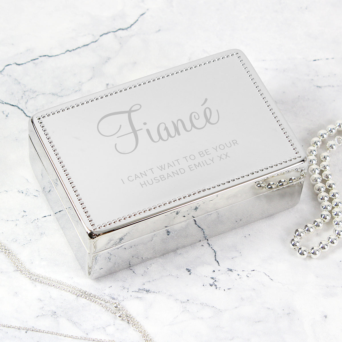 Personalised Rectangular Jewellery Box | Wedding Gift