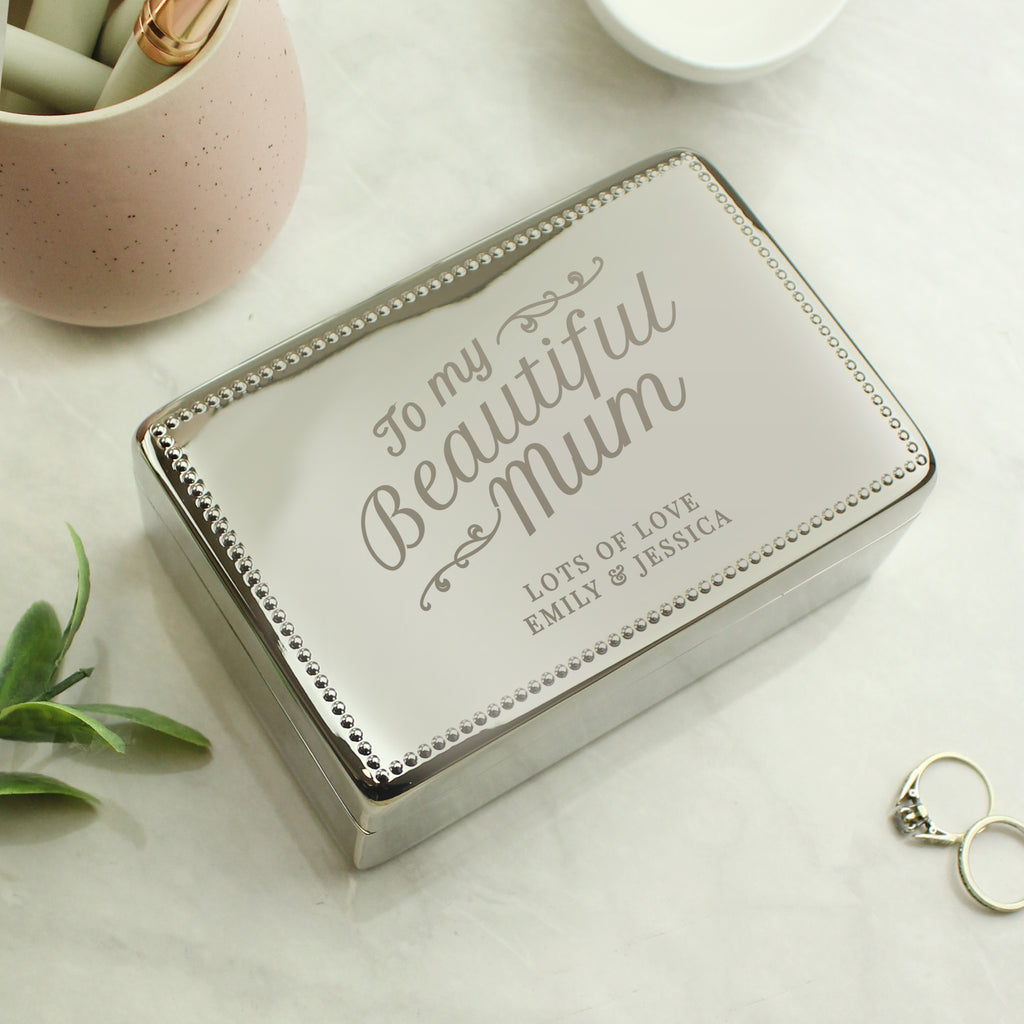 Personalised Beautiful Mum Rectangular Jewellery Box | Mother's Day Gift