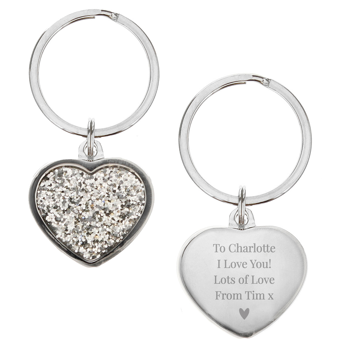 Personalised Diamante Heart Keyring | Keyrings | Mother's Day Gift