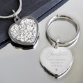 Personalised Name and Message Diamante Heart Keyring | Mother's Day Gift
