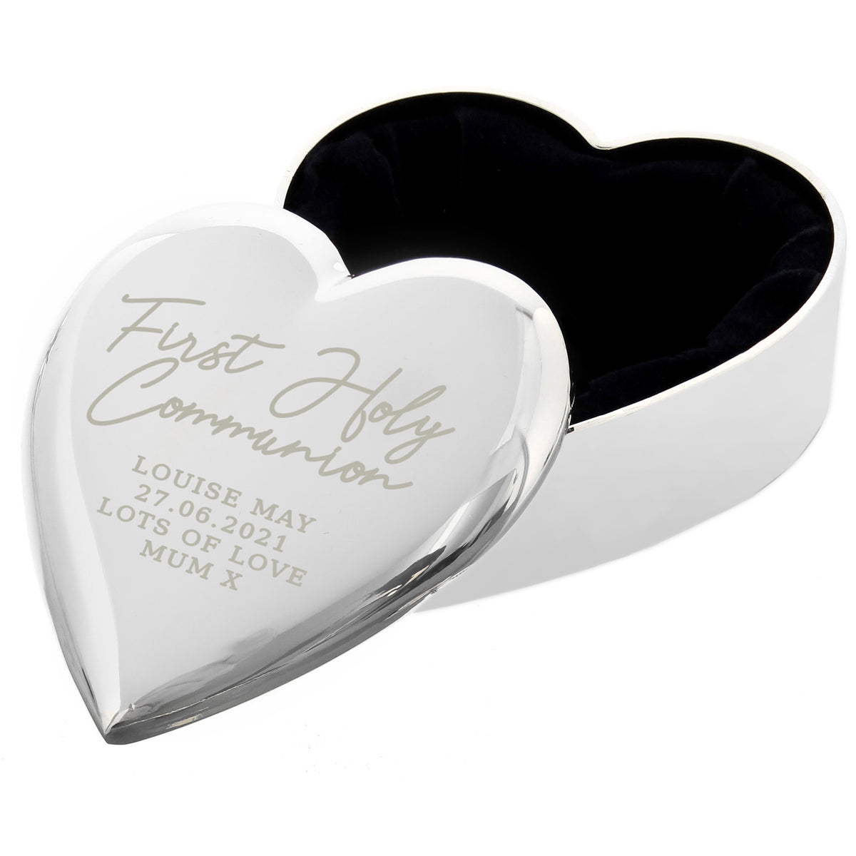 Personalised First Holy Communion Heart Trinket Box | Christening Gift