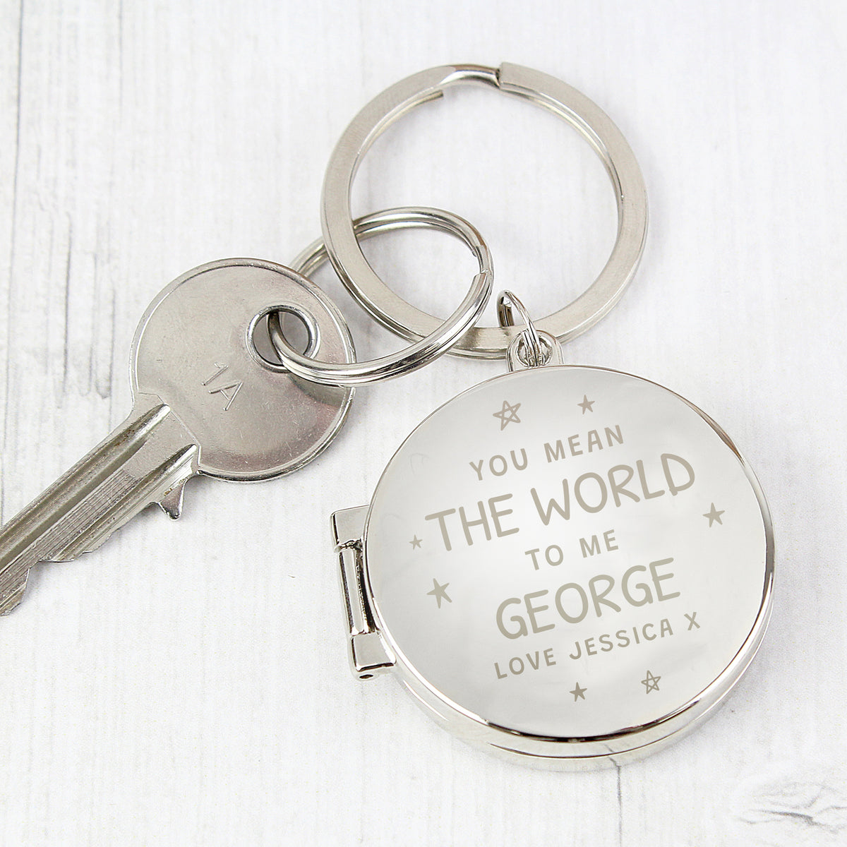 Personalised You Mean The World To Me Round Photo keyring | Keyrings | Inspired Creative Gifts
