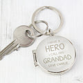 Personalised I Have A Hero Round Photo Keyring | Christmas Gift