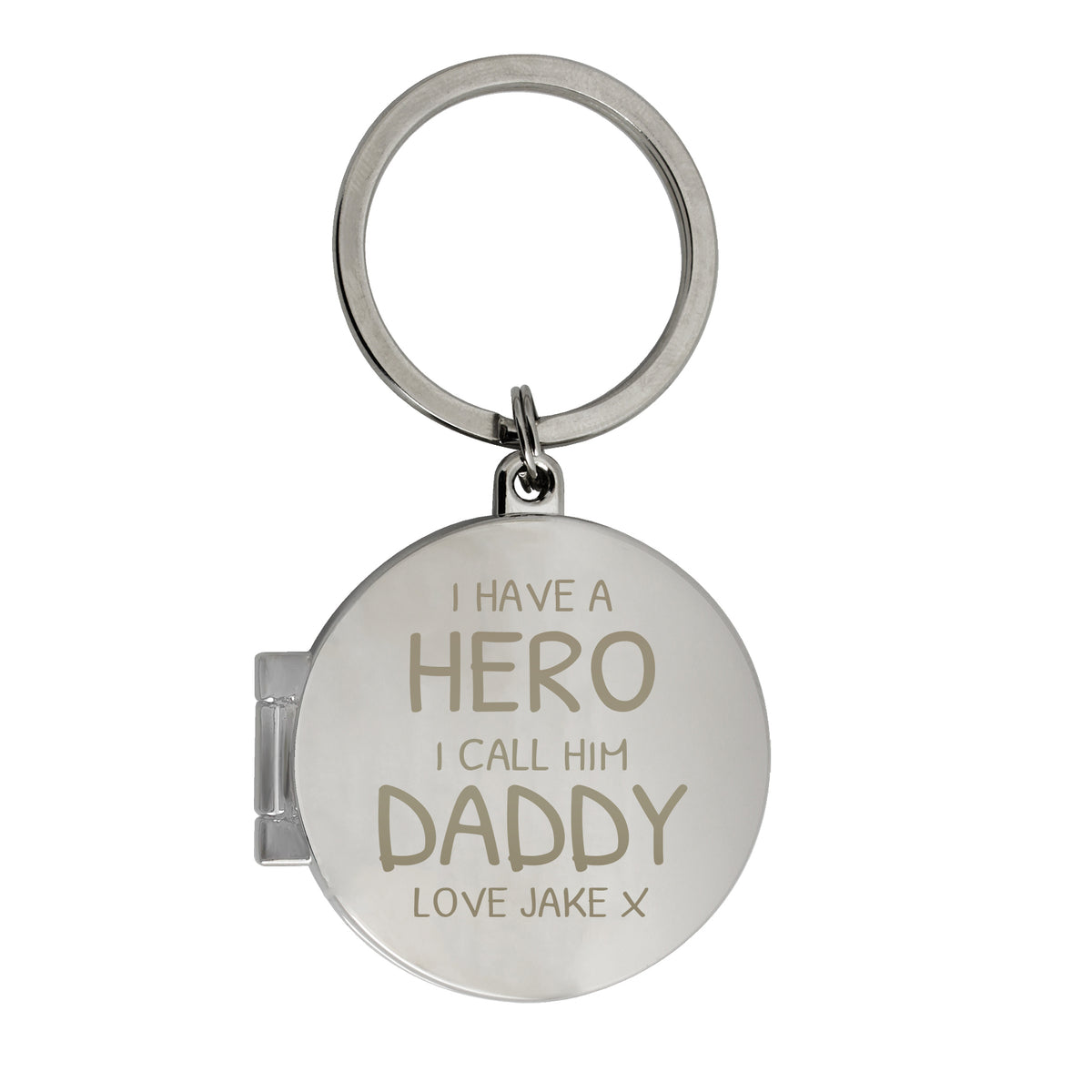 Personalised I Have A Hero Round Photo Keyring | Christmas Gift