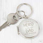 Personalised I Have A Hero Round Photo Keyring | Christmas Gift