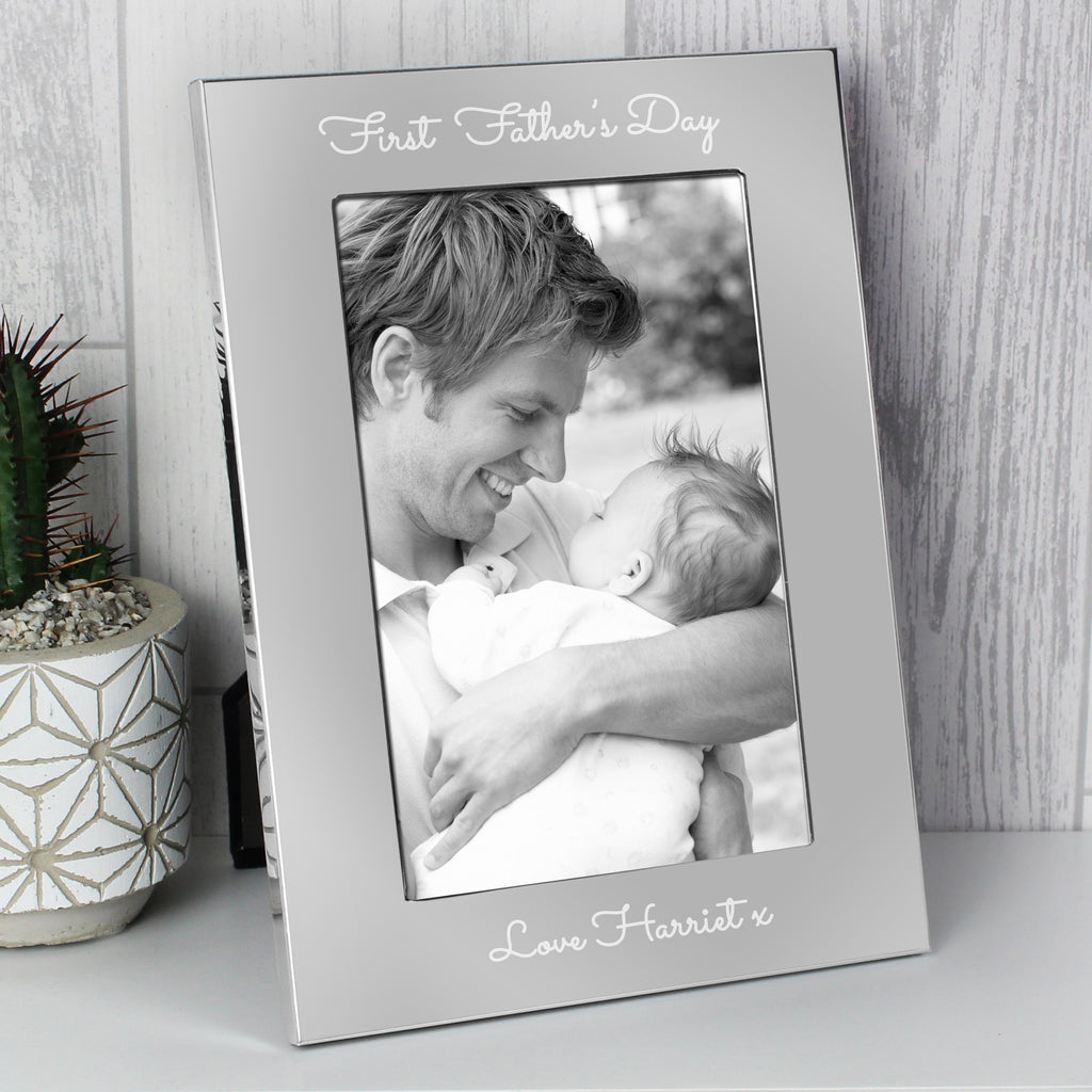 Personalised Free Text Script 7 x 5 Silver Photo Frame - Inspired Creative Gifts