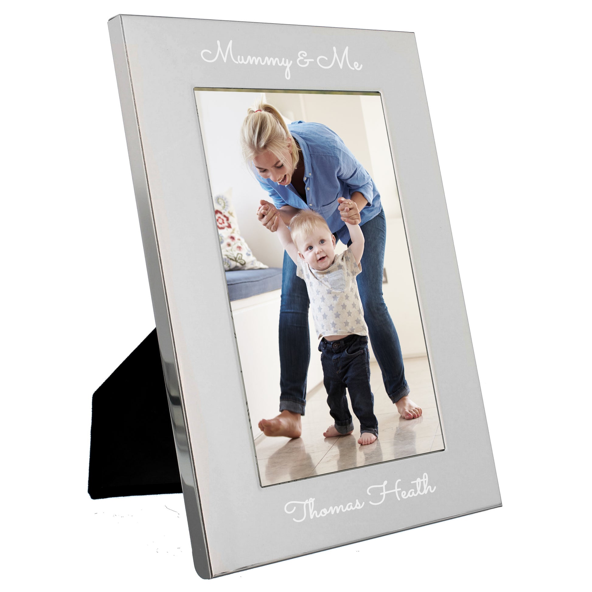 Personalised Free Text Script 7 x 5 Silver Photo Frame - Inspired Creative Gifts